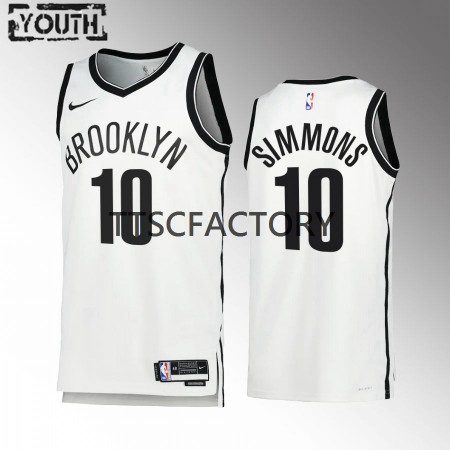 Maillot Basket Brooklyn Nets Ben Simmons 10 Nike 2022-23 Association Edition Blanc Swingman - Enfant